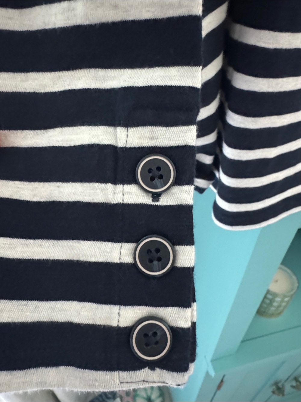 J. Jill Navy and White Striped Knit Top Large NWT - Picture 6 of 6